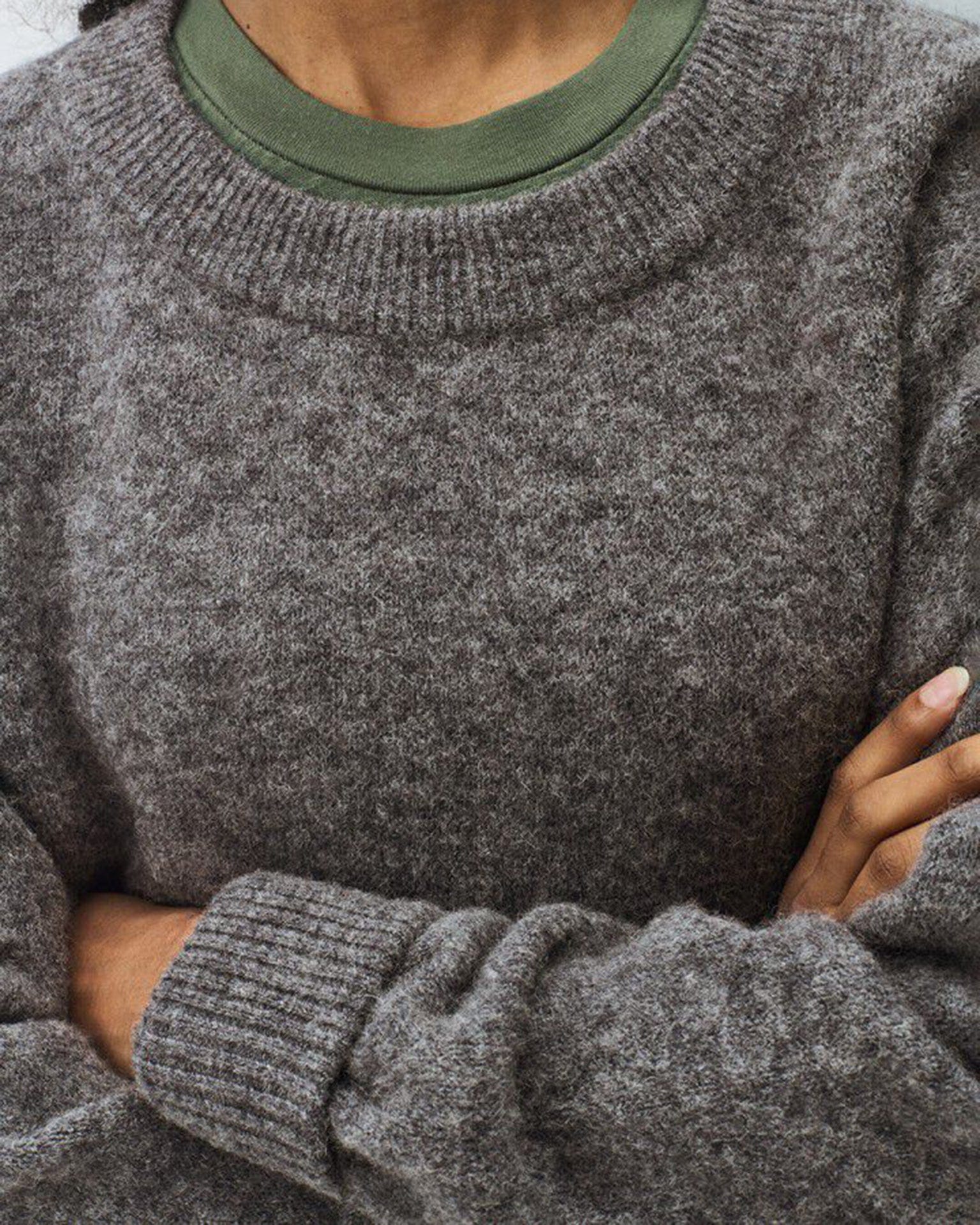 American Vintage Vito Crewneck Sweater in Acier Chine