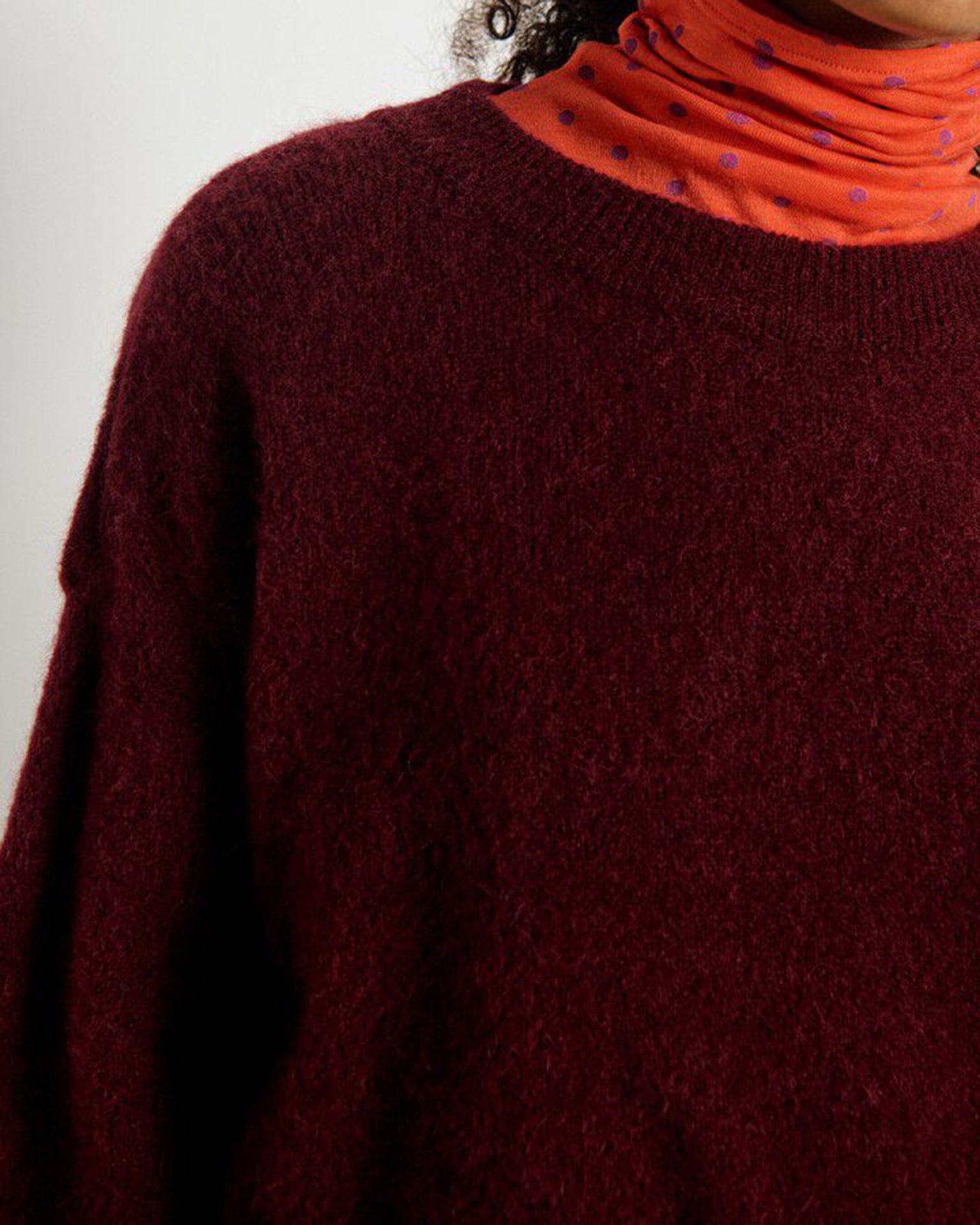 American Vintage Vito Crewneck Sweater in Grenat Chine