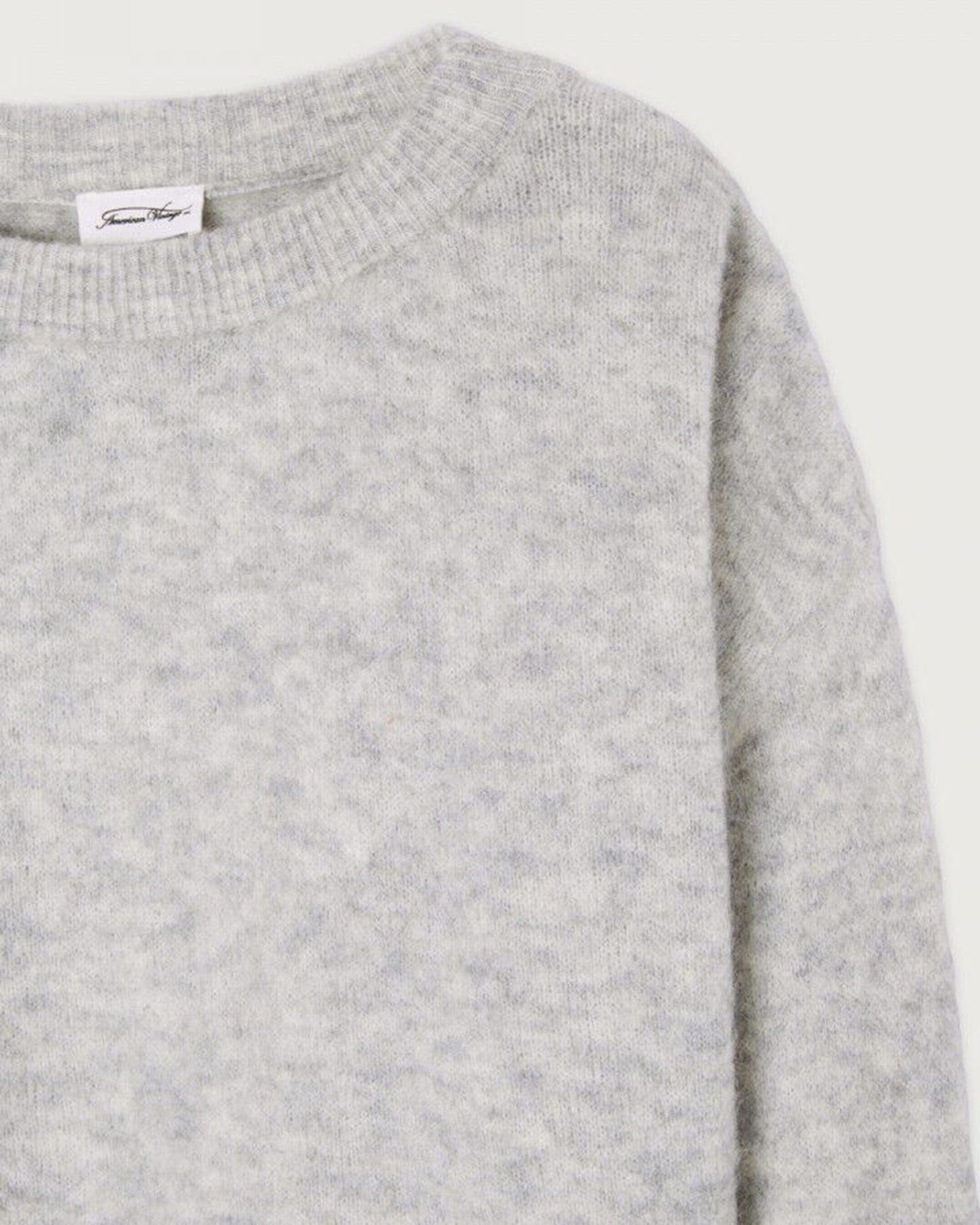 American Vintage Vito Crewneck Sweater in Gris Clair Chine