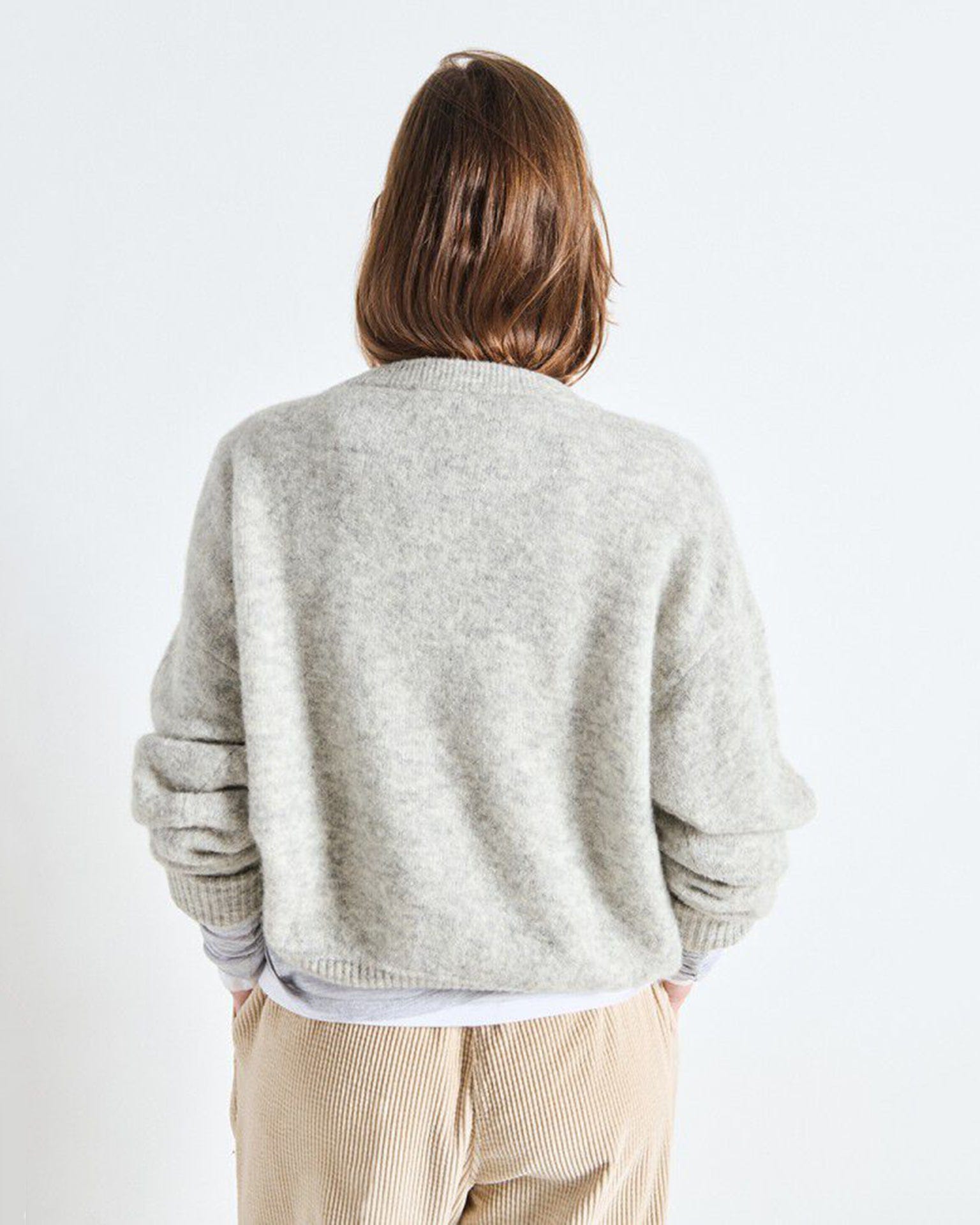 American Vintage Vito Crewneck Sweater in Gris Clair Chine