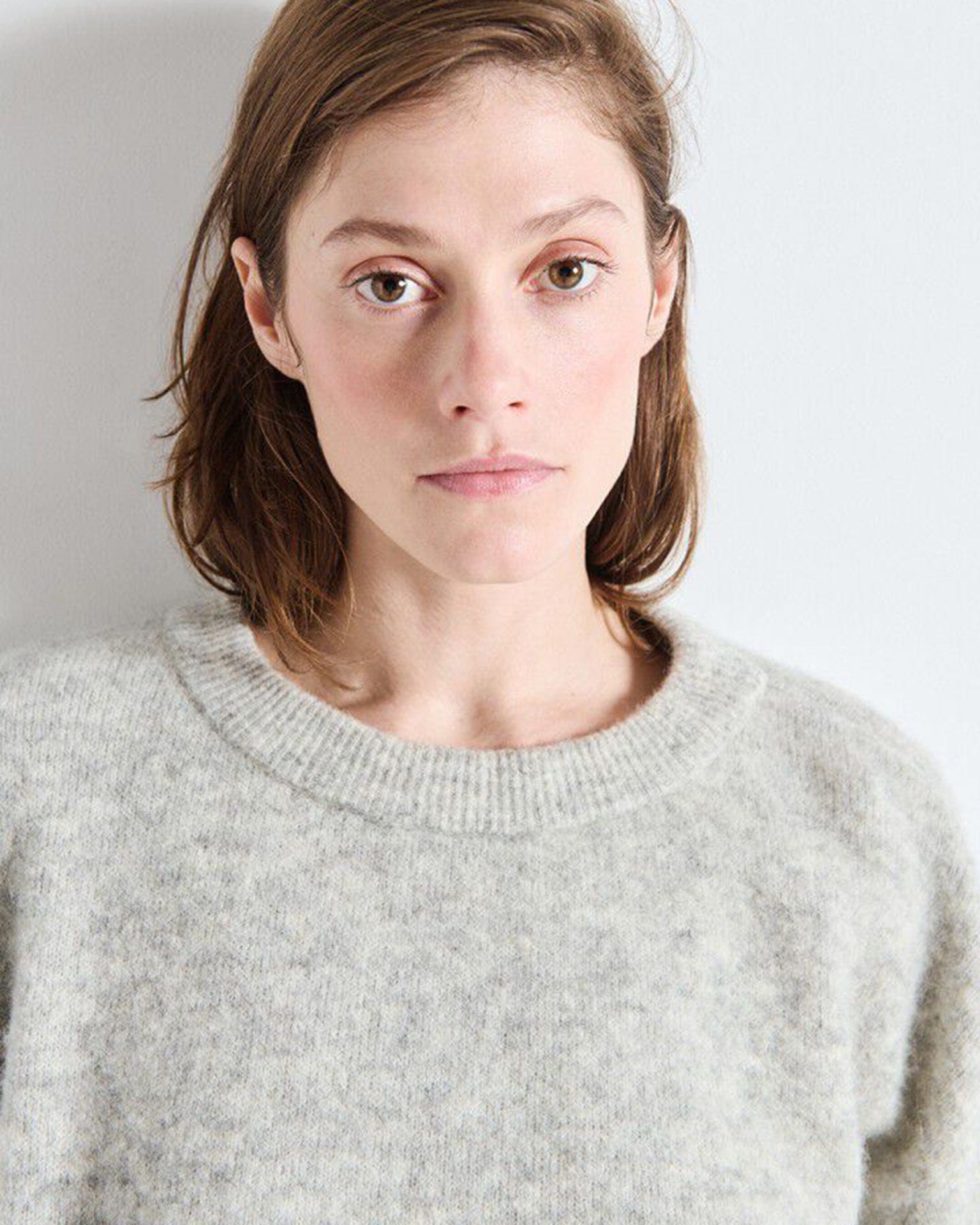 American Vintage Vito Crewneck Sweater in Gris Clair Chine