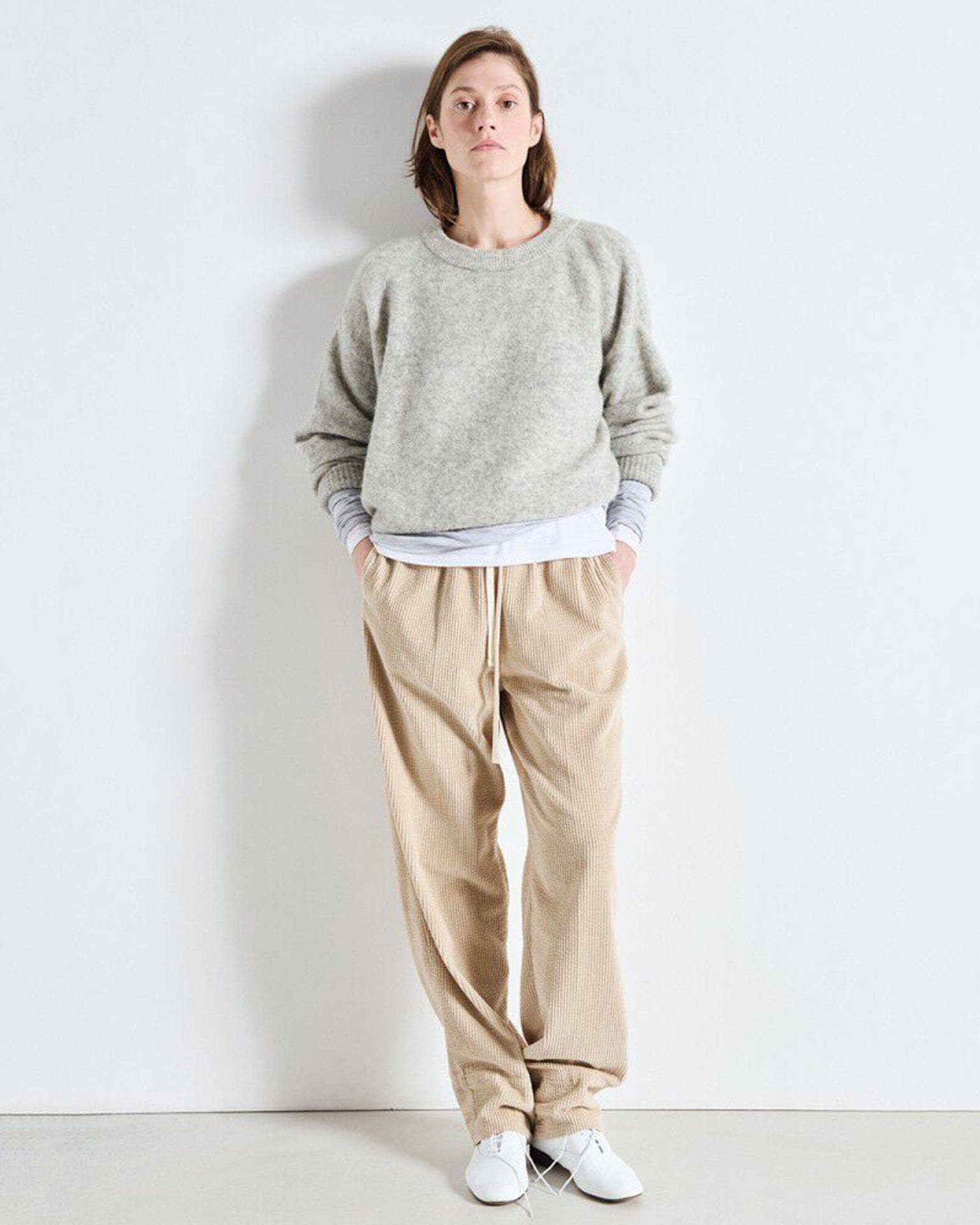 American Vintage Vito Crewneck Sweater in Gris Clair Chine