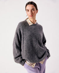 American Vintage Vito Onesize Crewneck Sweater in Acier Chine 1 - Bliss Boutiques