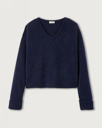American Vintage Vito V Neck Sweater in Navy Chine 7 - Bliss Boutiques