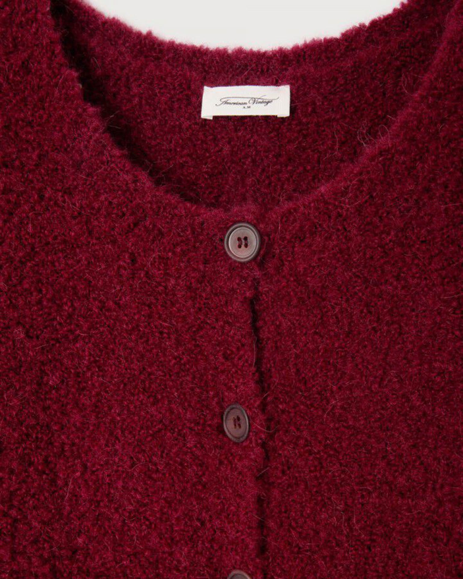 American Vintage Zolly Button Cardi in Grenade Chine