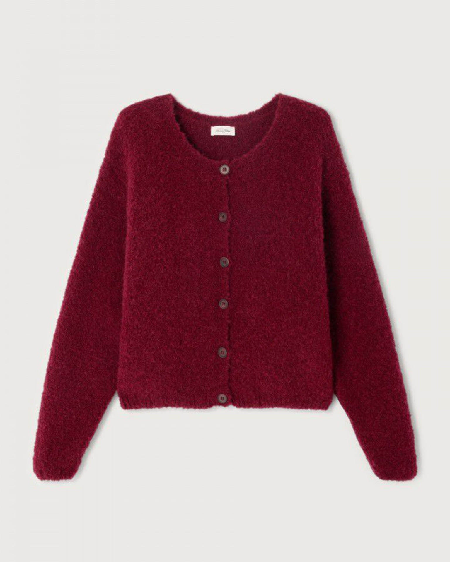 American Vintage Zolly Button Cardi in Grenade Chine