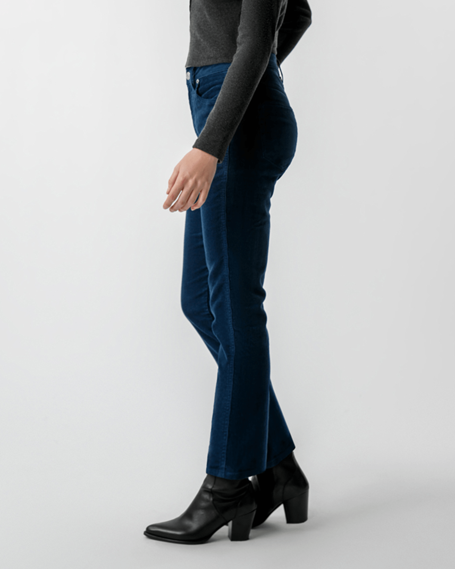 AMO Corduroy Chloe Crop in Neptune