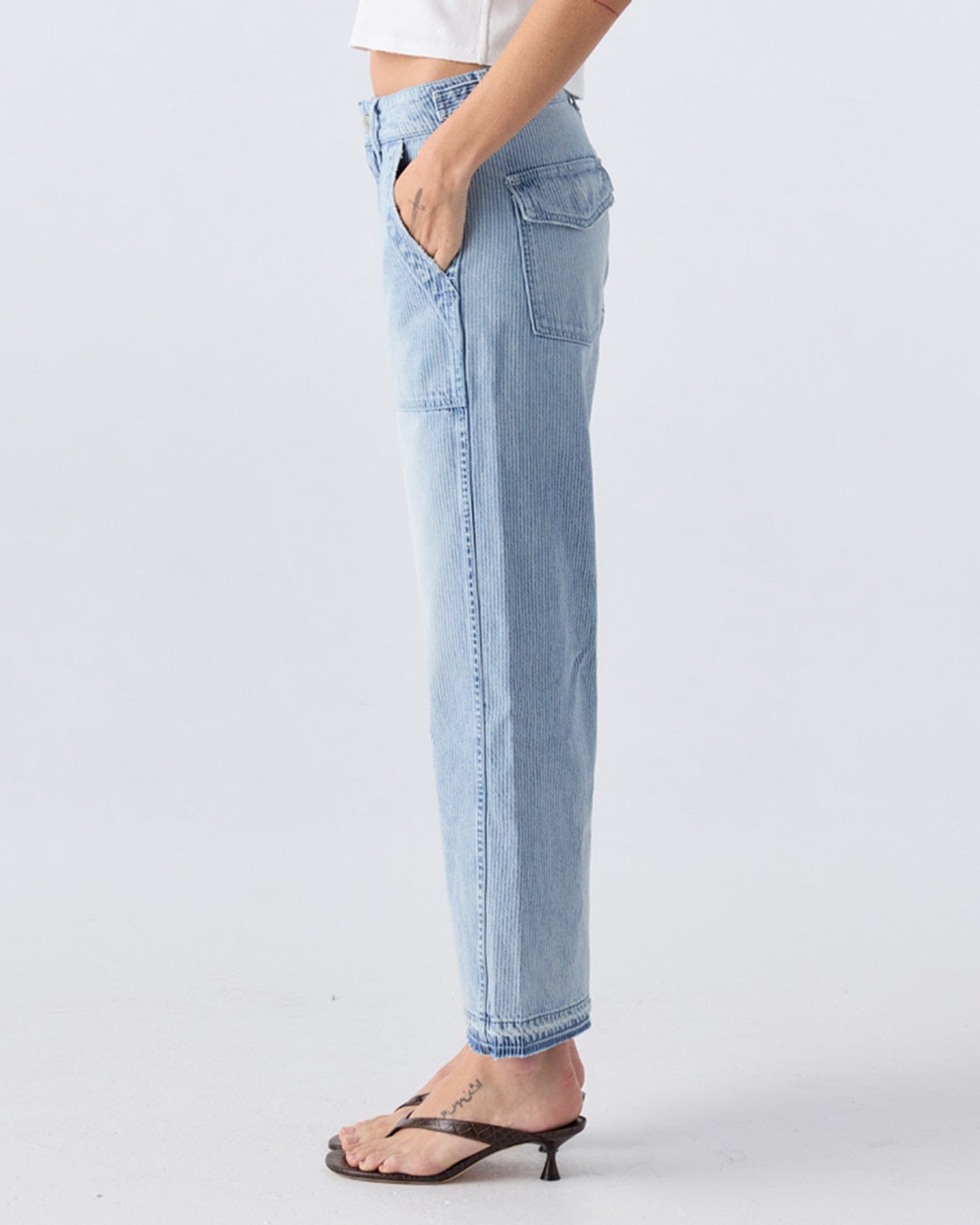 AMO Denim Easy Army Slouch Crop in Enjoy