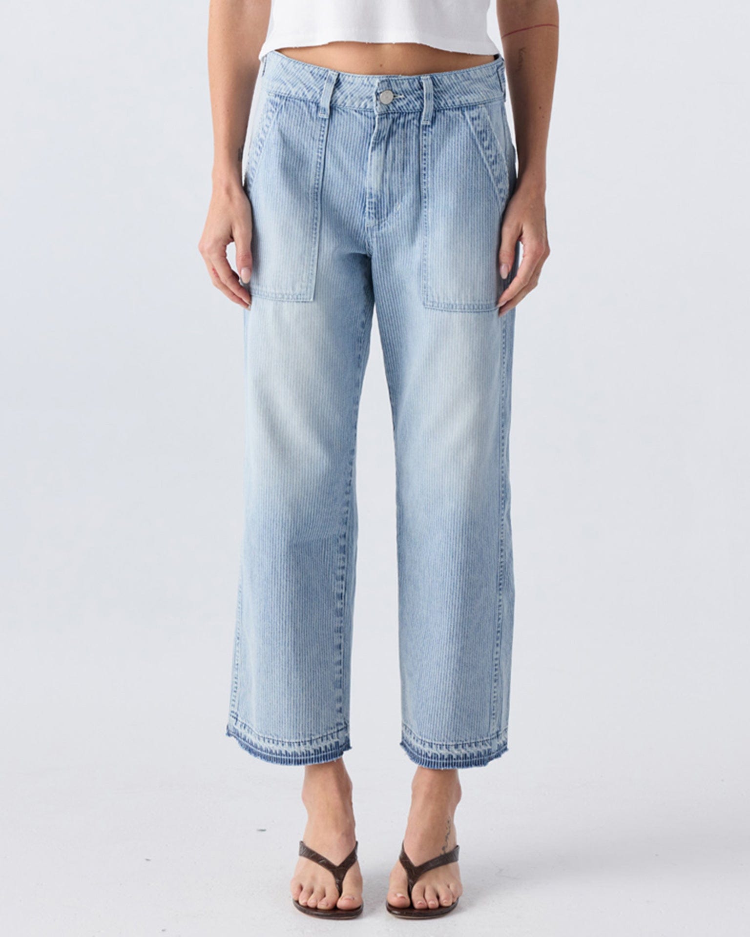 AMO Denim Easy Army Slouch Crop in Enjoy