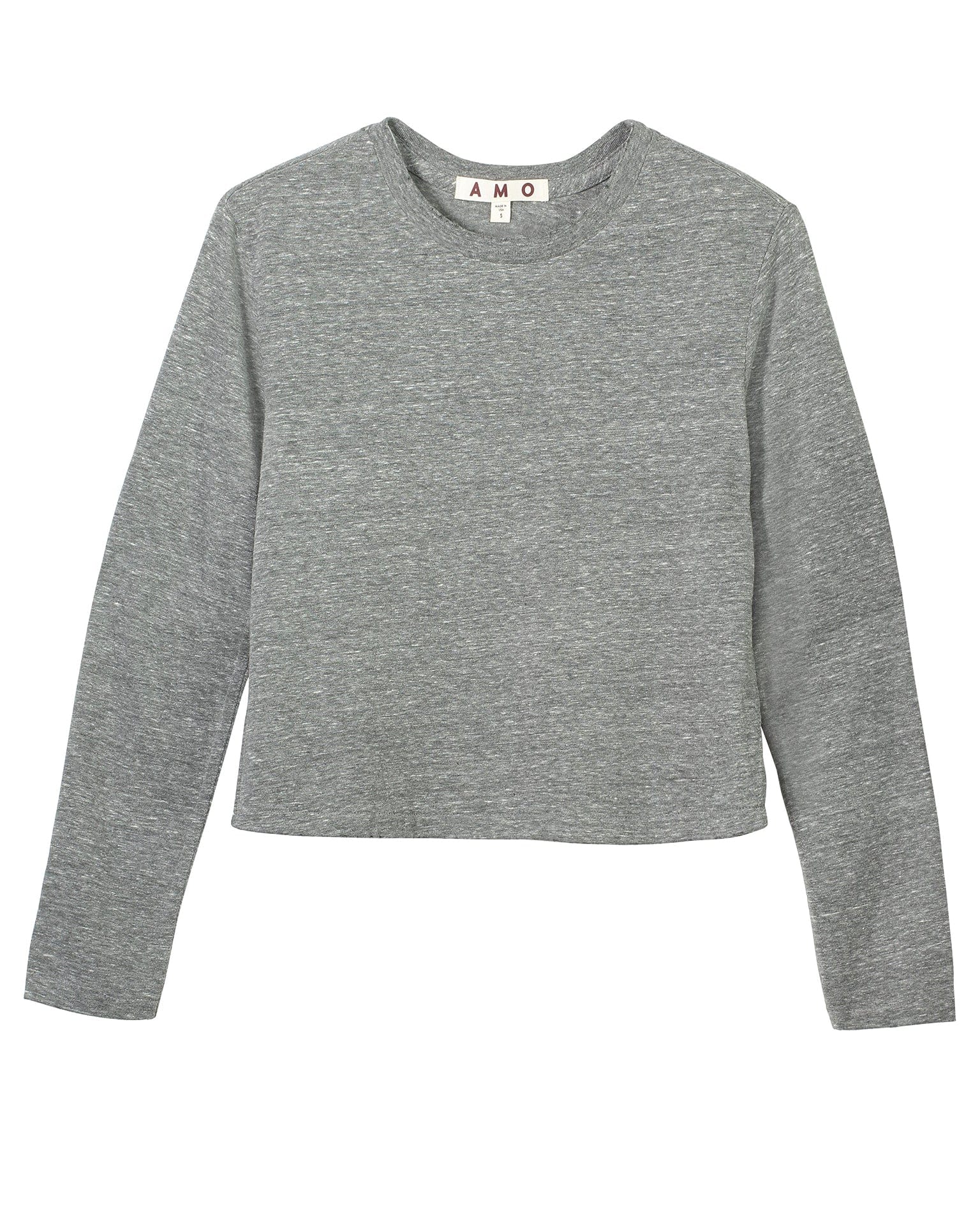 AMO L/S Babe Tee in Heather Grey