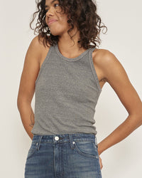 Long Rib Tank in Heather Grey - Bliss Boutiques