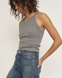 AMO Long Rib Tank in Heather Grey