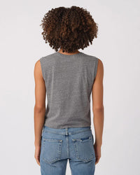 AMO Sleeveless Babe Tee in Heather Grey