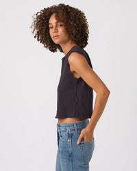 AMO Sleeveless Babe Tee in Vintage Black