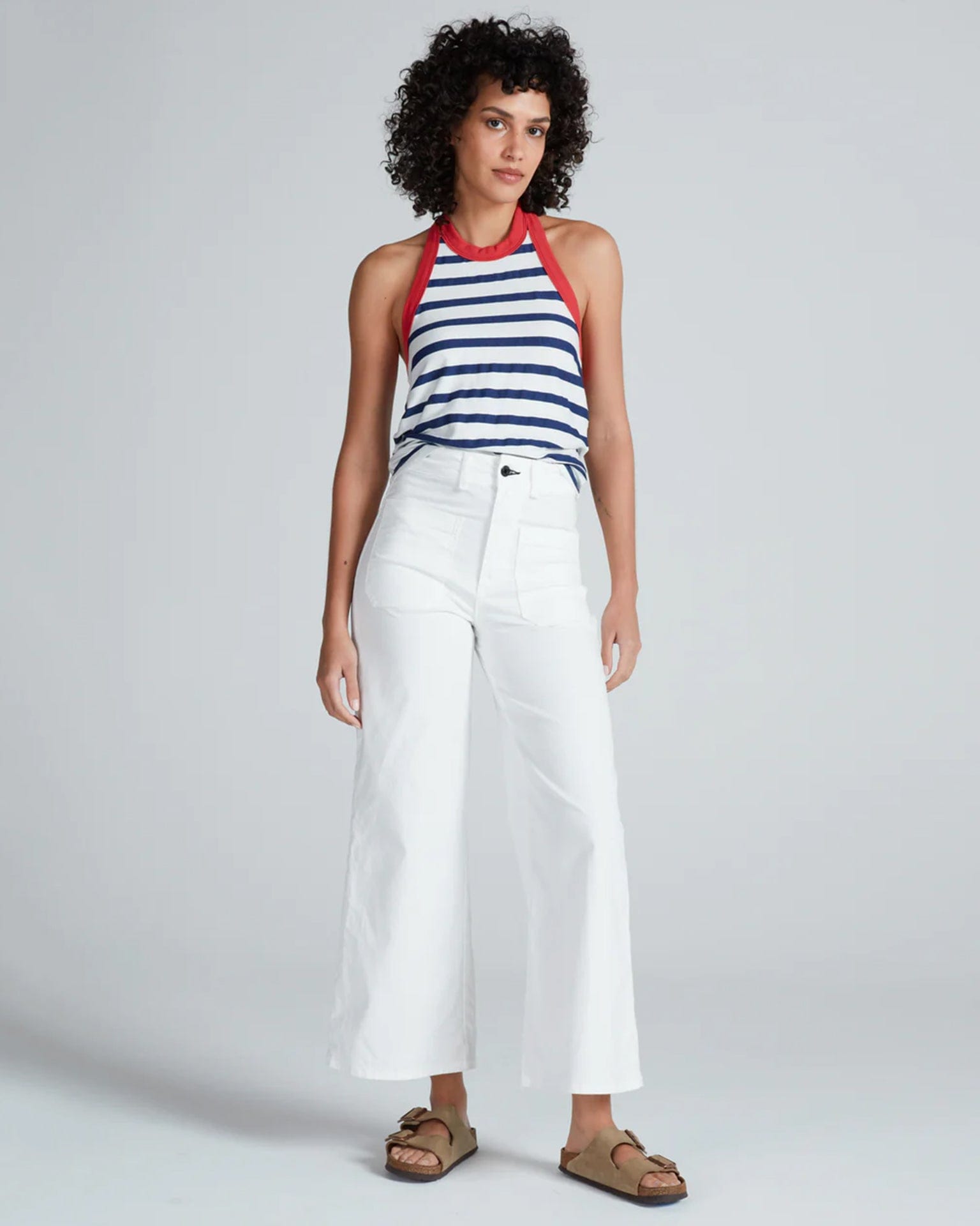 ASKK NY Denim Cropped Sailor Twill in Ivory