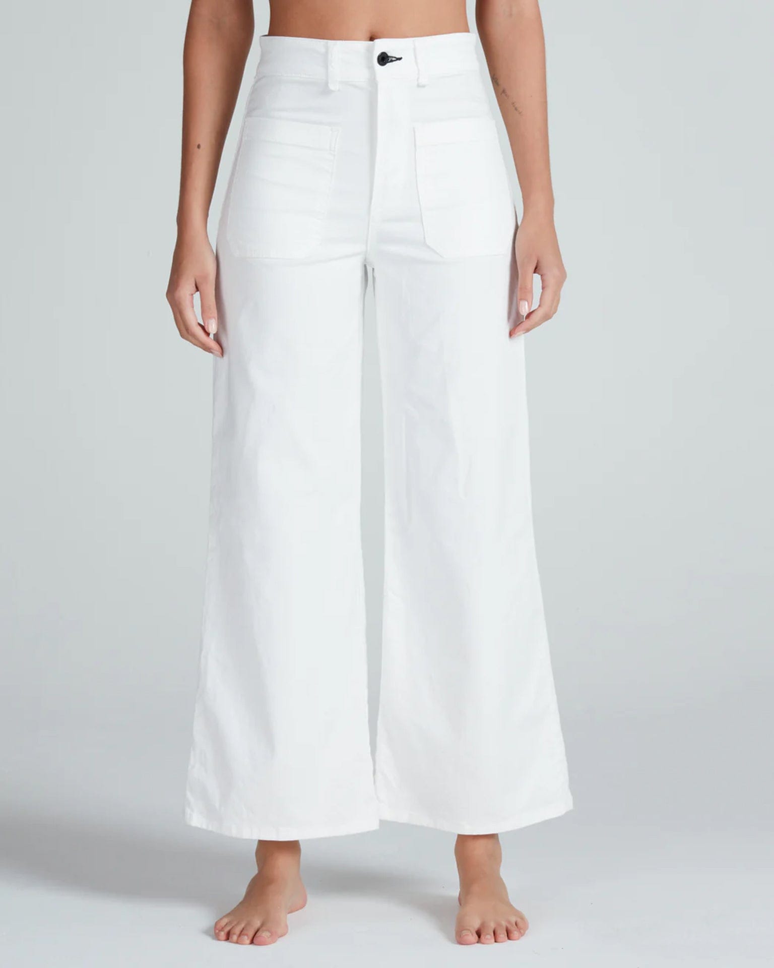 ASKK NY Denim Cropped Sailor Twill in Ivory