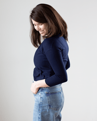 Autumn Cashmere Easy Crop Cardi in Peacoat