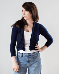 Autumn Cashmere Easy Crop Cardi in Peacoat