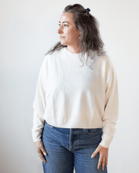 Autumn Cashmere Fluffy Cashmere Boxy Crew in Clouds