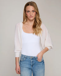 Autumn Cashmere Loose Gauge Shrug in Chalk 1 - Bliss Boutiques