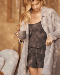 Barefoot Dreams Clothing Pewter/Silver / O/S CC Collared Poncho in HE Pewter/Silver