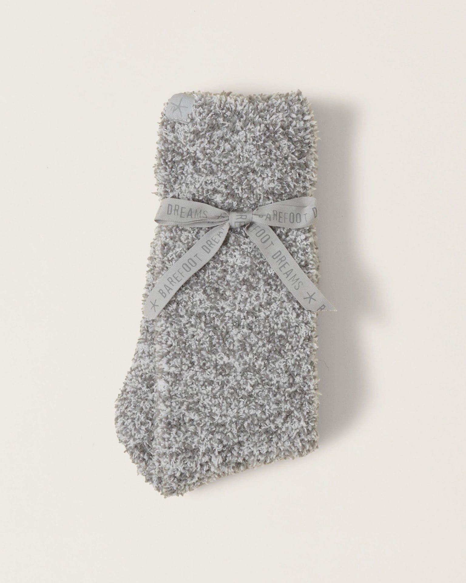 Barefoot Dreams CC Heathered Socks in Moonbeam/White