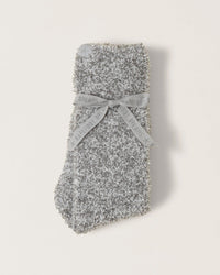 Barefoot Dreams CC Heathered Socks in Moonbeam/White