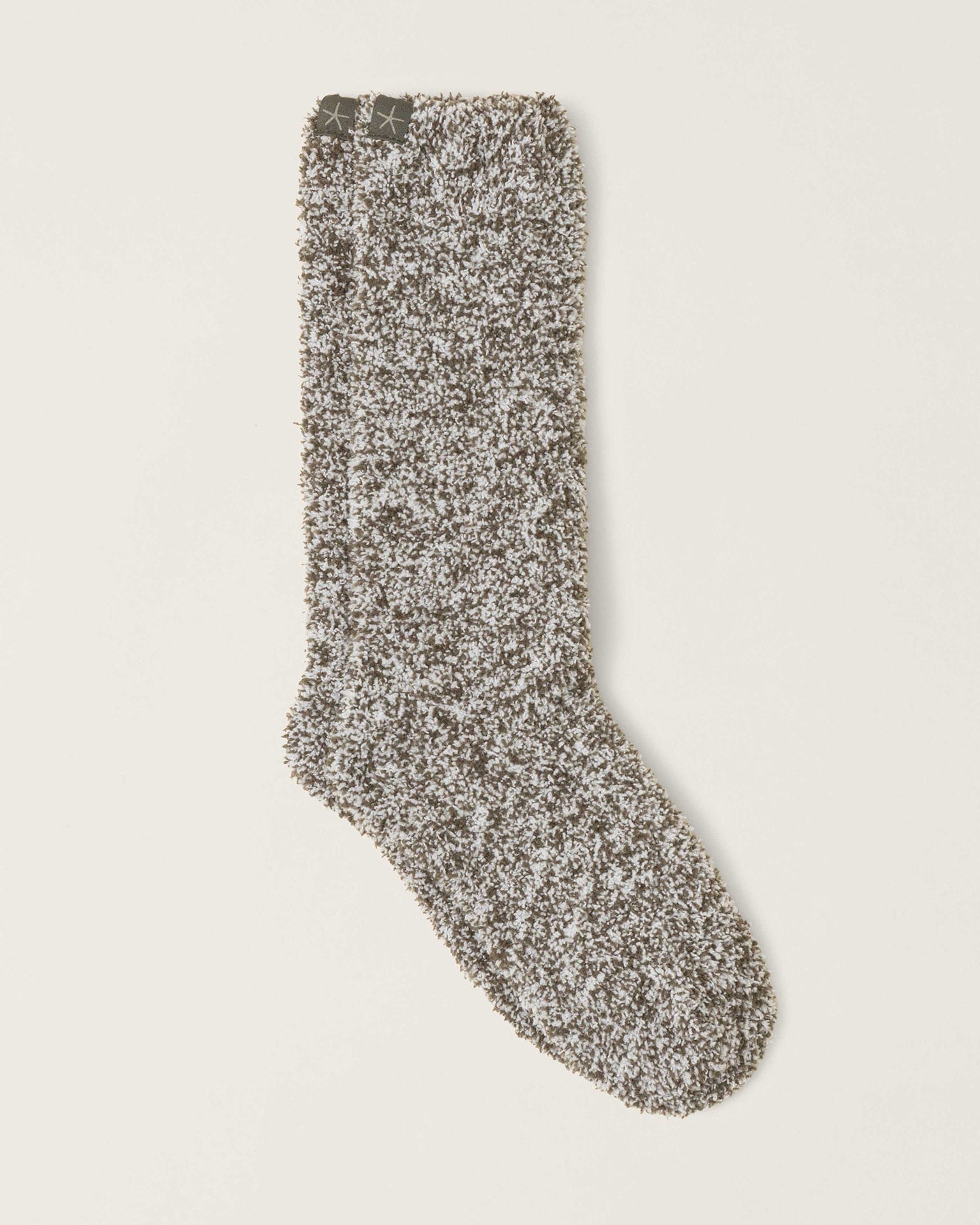 Barefoot Dreams CC Heathered Socks in Olive Branch/White