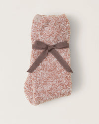 Barefoot Dreams CC Heathered Socks in Terra/White