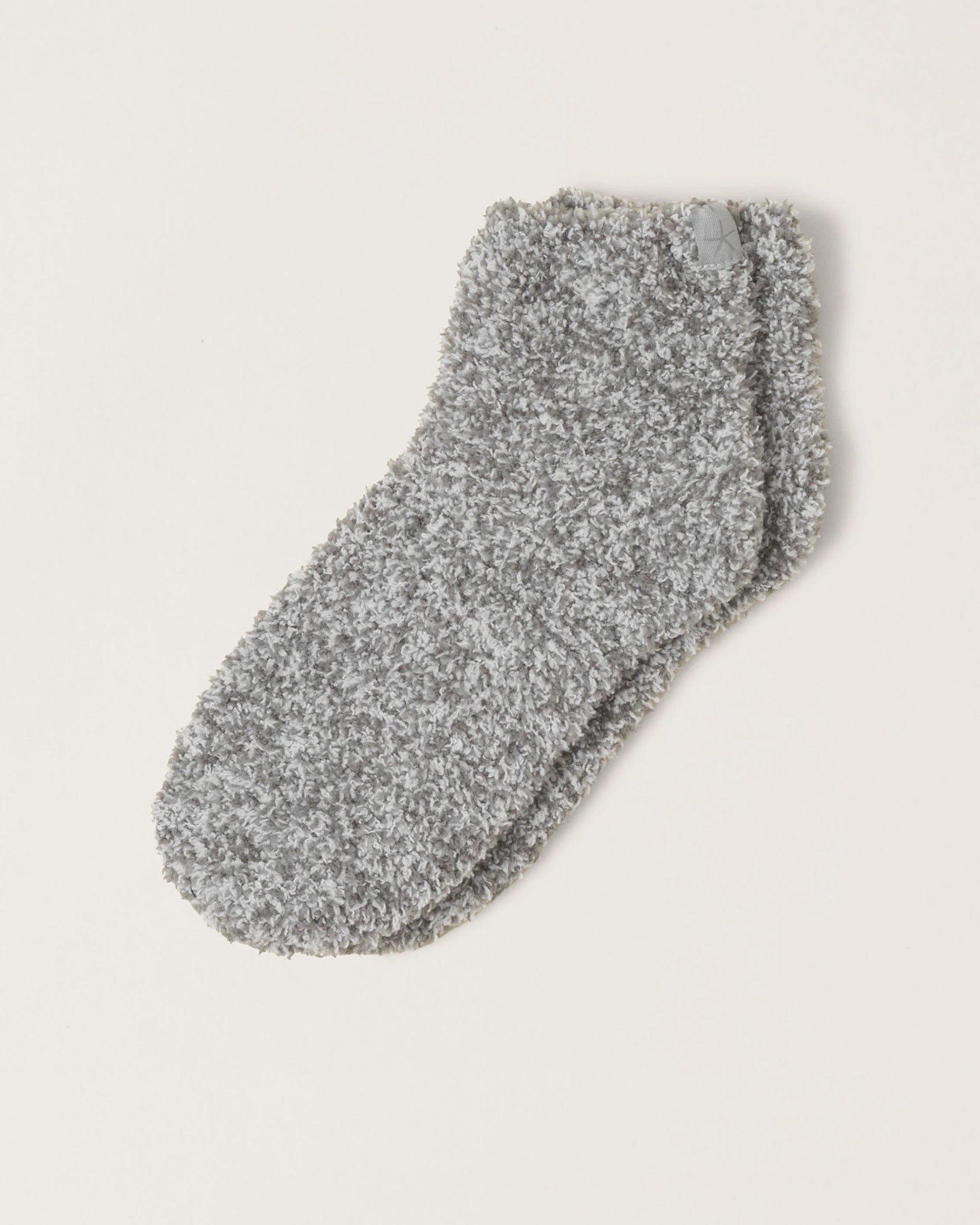 Barefoot Dreams CC Heathered Tennis Socks in Moonbeam/White