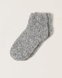 Barefoot Dreams CC Heathered Tennis Socks in Moonbeam/White