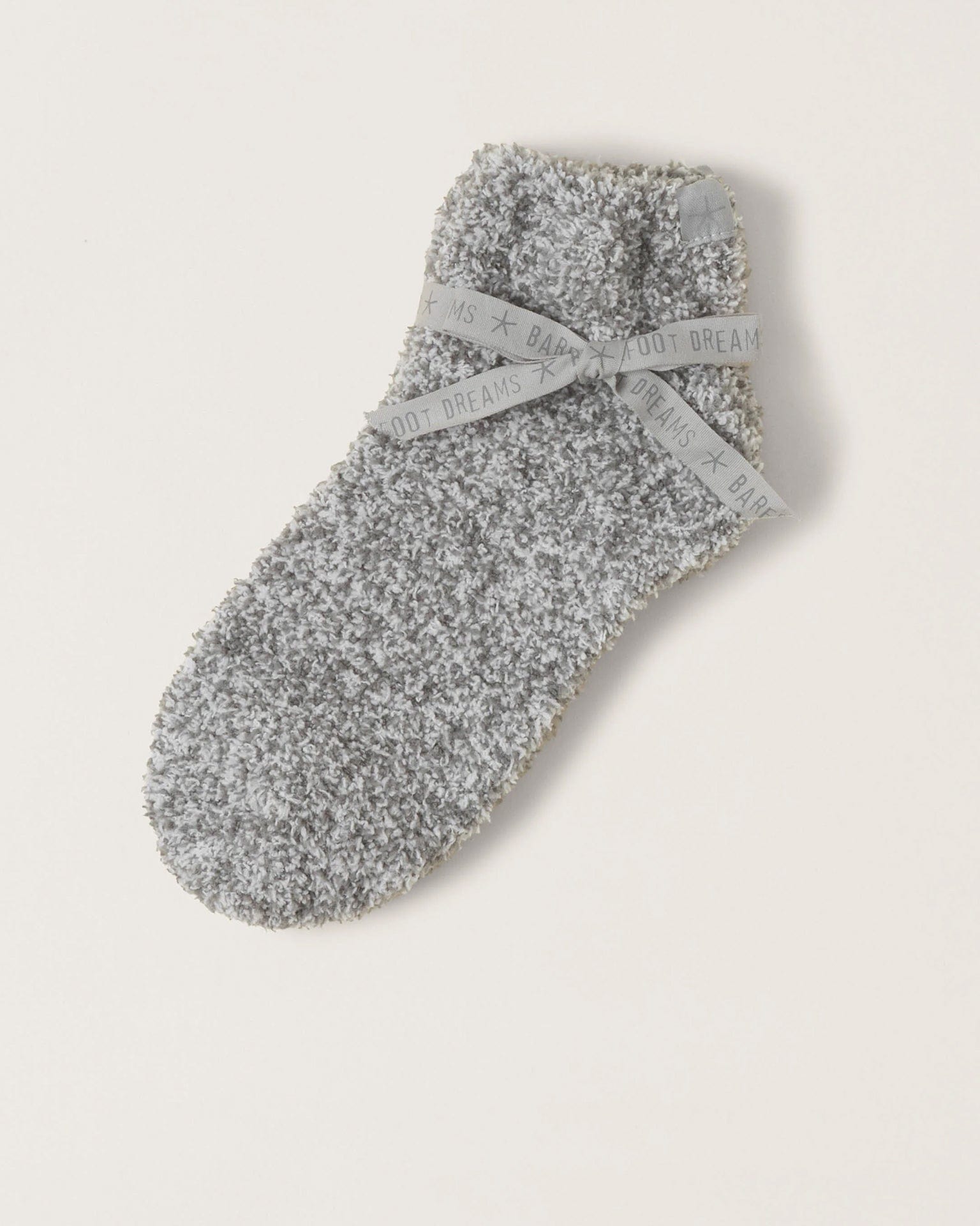 Barefoot Dreams CC Heathered Tennis Socks in Moonbeam/White