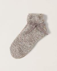 Barefoot Dreams CC Heathered Tennis Socks in Nickle/White