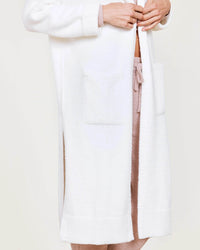 Barefoot Dreams CC Luxe High Slit Cardigan in Pearl