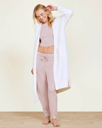 Barefoot Dreams CC Luxe High Slit Cardigan in Pearl