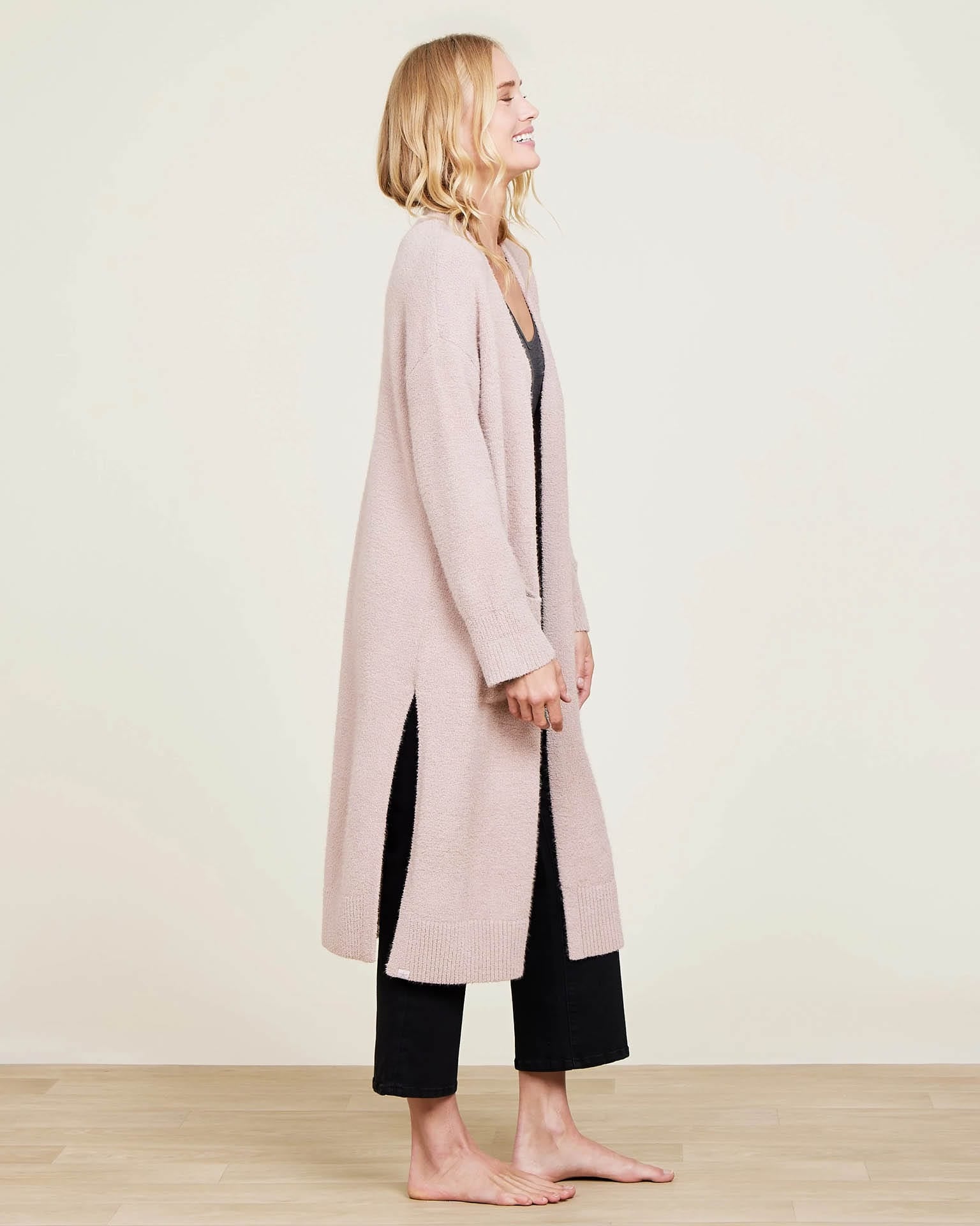Barefoot Dreams CC Luxe High Slit Cardigan in Willow