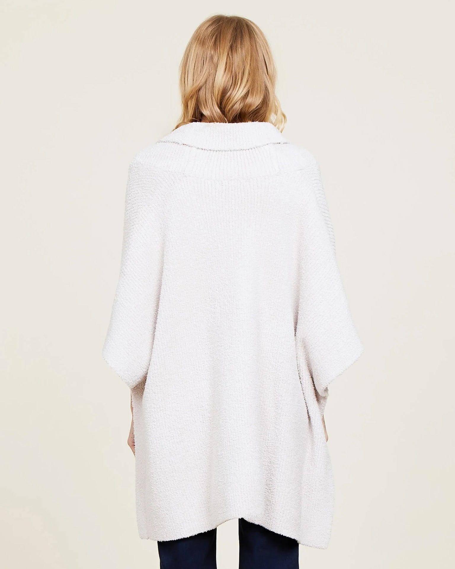 Barefoot Dreams CC Shawl Collar Poncho in Stone