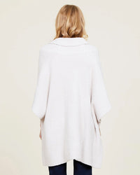 Barefoot Dreams CC Shawl Collar Poncho in Stone