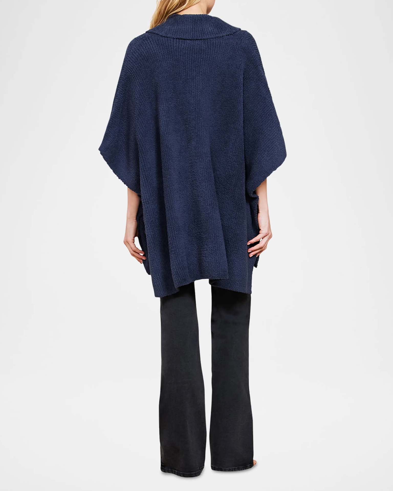 Barefoot Dreams CC Shawl Collar Poncho in Tidewater