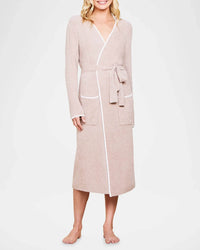 Barefoot Dreams Lingerie CCL Contrast Ribbed Robe in Willow/Pearl