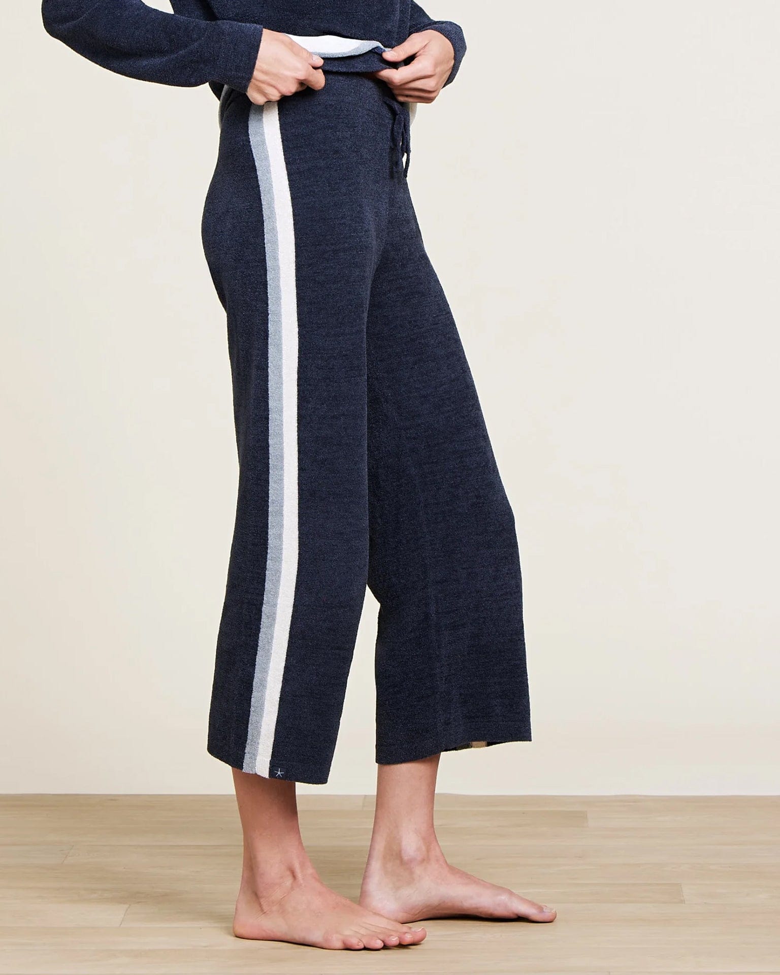 Barefoot Dreams CCUL Multi Stripe Wide Leg Pant in Indigo