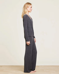 Barefoot Dreams CCUL Ribbed Button Cardi in Carbon