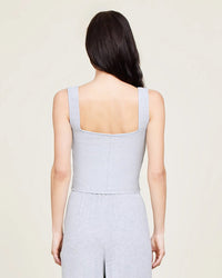 Barefoot Dreams MC Ultra Soft Rib Cropped Tank in Heather Gray