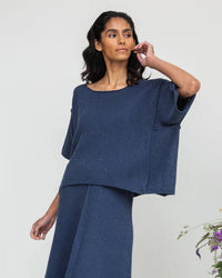 Alessia - Leigh Top in Denim Blue - Bliss Boutiques