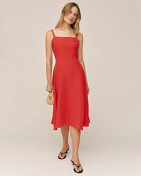 Bella Dahl Apron Midi Dress in Scarlet Sand 1 - Bliss Boutiques