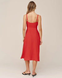 Bella Dahl Apron Midi Dress in Scarlet Sand 3 - Bliss Boutiques