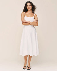 Bella Dahl Apron Midi Dress in White 1 - Bliss Boutiques