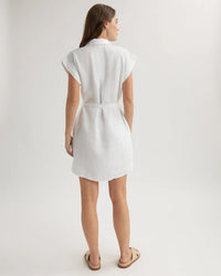 Bella Dahl Belted Tunic Shirt Dress in White