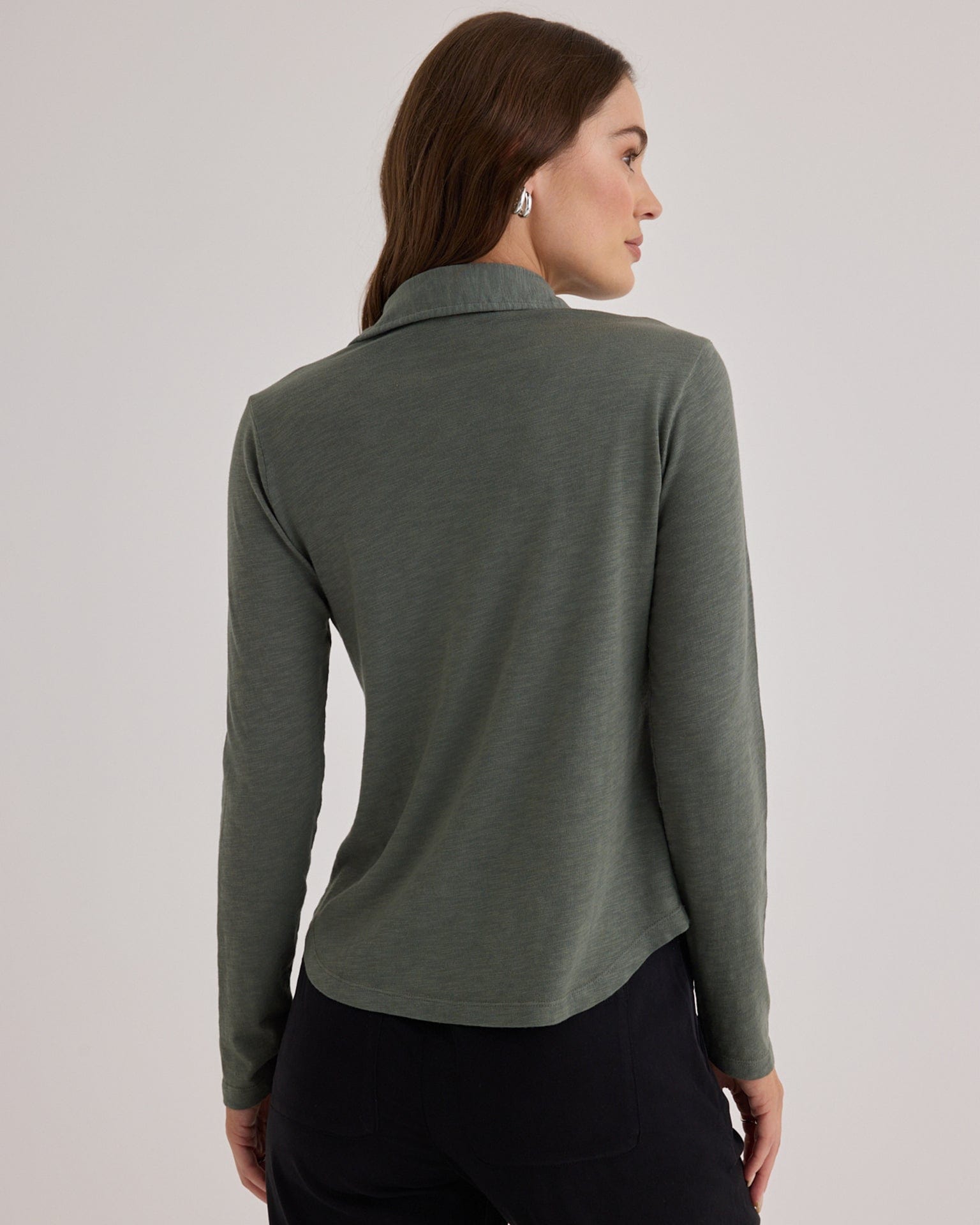 Bella Dahl Button Up Knit Top in Fernwood