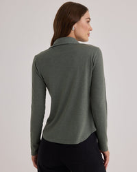 Bella Dahl Button Up Knit Top in Fernwood